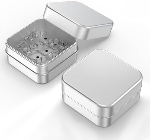 Estuche de Aluminio Ainiya para Retenedores Compatible con Invisalign, 2 Piezas, Funda Duradera para Dentaduras y Protectores Bucales, Ideal para - imagen 1