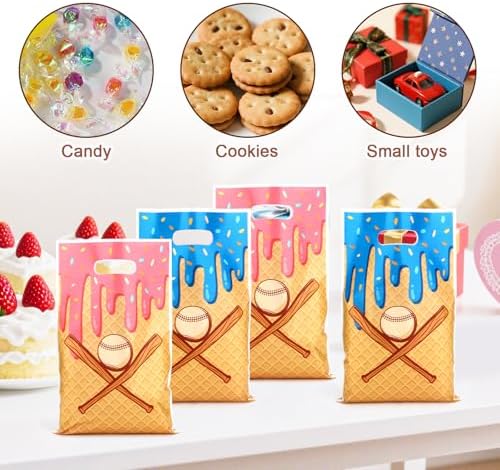 50 Piezas de Bolsas de Regalo de Béisbol para Helados, Bolsas de Fiesta con Asas para Dulces y Snacks, Decoración para Cumpleaños y Celebraciones - imagen 4