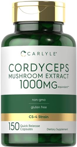 Cápsulas de Hongos Cordyceps Carlyle | 150 Contenido | Extracto de Hongos Strain CS-4 | Sin OGM y Sin Gluten - imagen 1