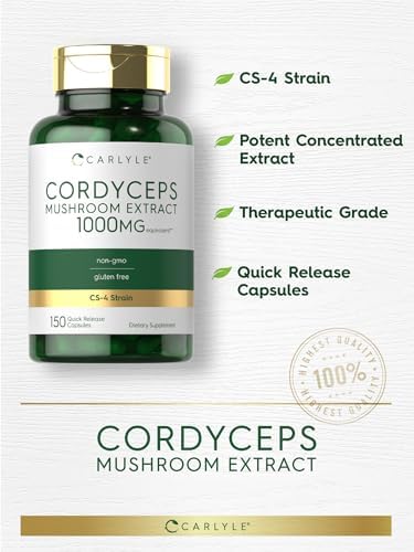 Cápsulas de Hongos Cordyceps Carlyle | 150 Contenido | Extracto de Hongos Strain CS-4 | Sin OGM y Sin Gluten - imagen 4