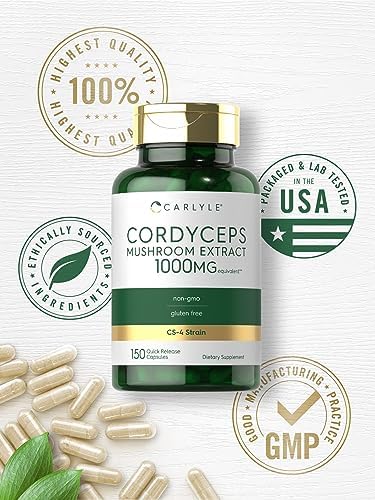 Cápsulas de Hongos Cordyceps Carlyle | 150 Contenido | Extracto de Hongos Strain CS-4 | Sin OGM y Sin Gluten - imagen 6