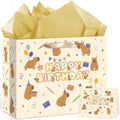 Bolsa de Regalo TagreSpike de Capibara, Papel de Regalo Bonito con Papel de Seda y Tarjeta de Felicitación, Decoraciones Amarillas para Cumpleaños de - imagen 1