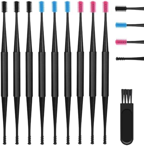 Oruola Juego de 9 Herramientas de Silicona para Remover Cerumen, Herramienta Reutilizable en Espiral con Cepillo de Limpieza para Adultos y Niños - imagen 1
