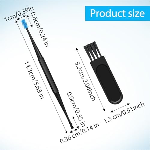 Oruola Juego de 9 Herramientas de Silicona para Remover Cerumen, Herramienta Reutilizable en Espiral con Cepillo de Limpieza para Adultos y Niños - imagen 3