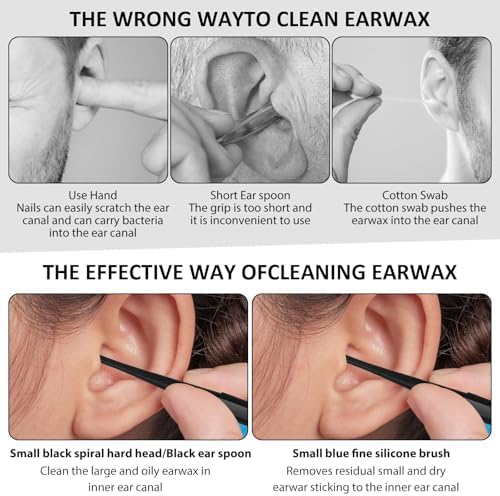 Oruola Juego de 9 Herramientas de Silicona para Remover Cerumen, Herramienta Reutilizable en Espiral con Cepillo de Limpieza para Adultos y Niños - imagen 5