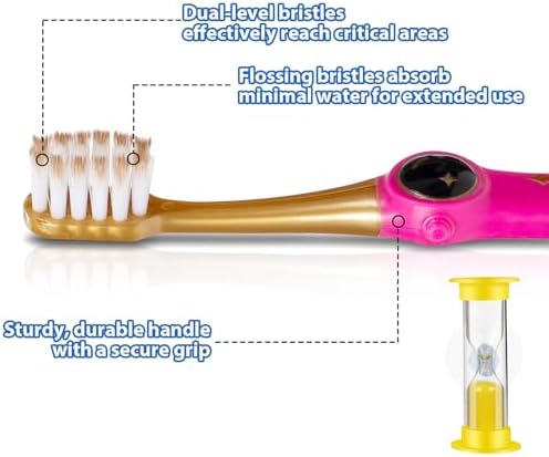 Cepillo de Dientes PRASBURR para Niños, Estilo Aventuras Galácticas, Suave, Edad 2-4 Años, Paquete de 4 con Protectores - imagen 3