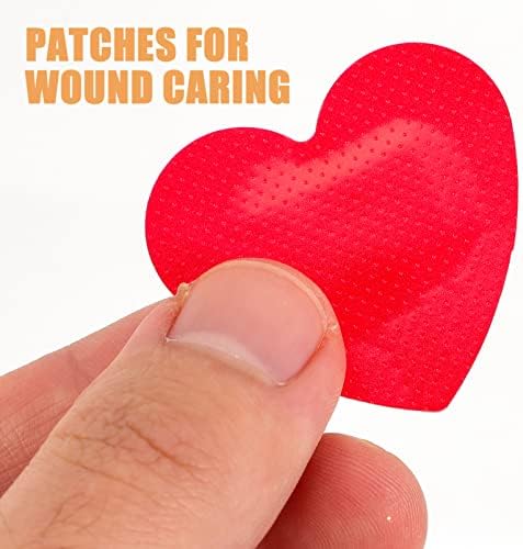 VOSAREA 50 Piezas de Curitas Adhesivas en Forma de Corazón, Parches Transpirables (Rojo) - imagen 6