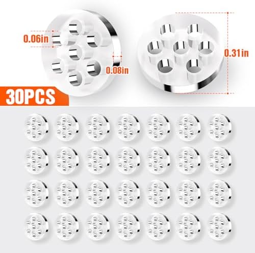 30 Piezas de Pantallas de Vidrio Borosilicato para Pipas y Cuencos, Filtros de Vidrio con 7 Agujeros en Panal, 8mm - imagen 2