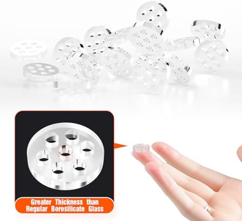 30 Piezas de Pantallas de Vidrio Borosilicato para Pipas y Cuencos, Filtros de Vidrio con 7 Agujeros en Panal, 8mm - imagen 4