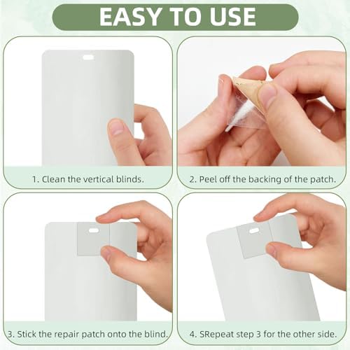 Kit de 60 Piezas para Reparar Persianas Verticales ZNBSIXP, Parches Adhesivos Transparentes de PVC, Reemplazo de Lamas, Fácil Reparación DIY Sin - imagen 4