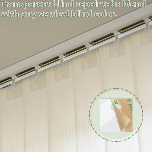 Kit de 60 Piezas para Reparar Persianas Verticales ZNBSIXP, Parches Adhesivos Transparentes de PVC, Reemplazo de Lamas, Fácil Reparación DIY Sin - imagen 5