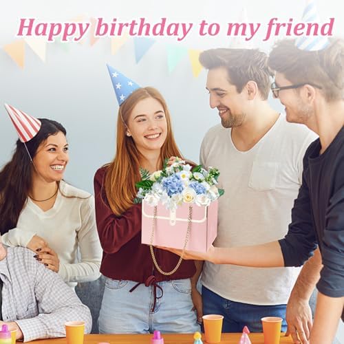 BQMEZRNUS 6 Pzs de Bolsas de Papel para Regalo con Cadena Metálica, Caja de Almacenamiento para Ramo, Bolsa Portátil para Bodas y Ocasiones Especiales - imagen 6