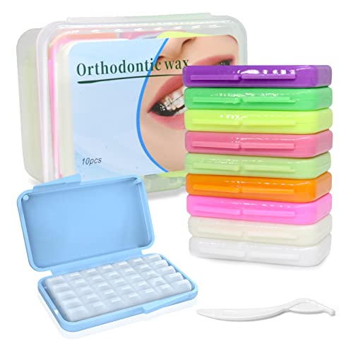 Paquete de 10 Ceras para Frenos - Cera Dental para Frenos y Alineadores, 50 Tiras de Cera Ortodóntica Premium - Blanca - imagen 1