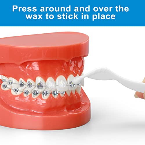 Paquete de 10 Ceras para Frenos - Cera Dental para Frenos y Alineadores, 50 Tiras de Cera Ortodóntica Premium - Blanca - imagen 4