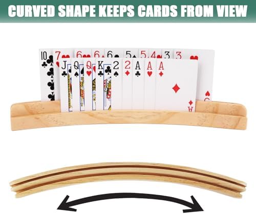 Soporte de Cartas de Madera ZUFECY, Paquete de 2, 2 Capas para 50+ Cartas de Poker, Madera de Pino Sólido con Acabado Natural, Ideal para Noches de - imagen 5