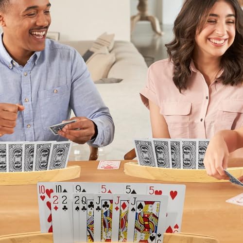 Soporte de Cartas de Madera ZUFECY, Paquete de 2, 2 Capas para 50+ Cartas de Poker, Madera de Pino Sólido con Acabado Natural, Ideal para Noches de - imagen 6