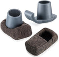 Gulfmew 4 Pzs Esquís de Deslizamiento para Andador, Accesorios Universales para Mayores, Reemplazo en Color Gris con Fundas de Tela - imagen 1