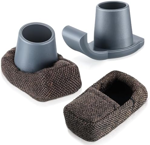 Gulfmew 4 Pzs Esquís de Deslizamiento para Andador, Accesorios Universales para Mayores, Reemplazo en Color Gris con Fundas de Tela - imagen 1