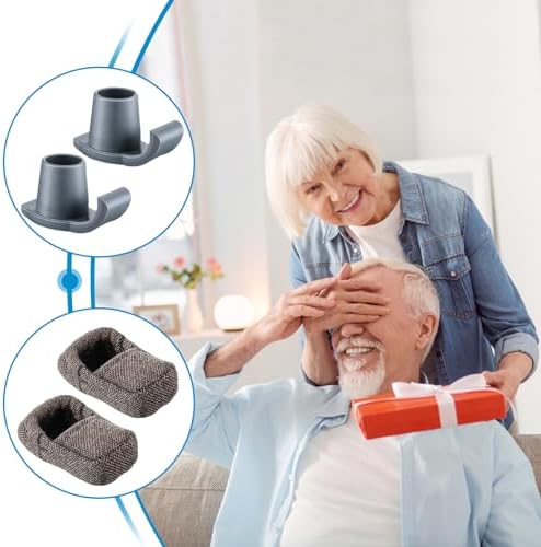 Gulfmew 4 Pzs Esquís de Deslizamiento para Andador, Accesorios Universales para Mayores, Reemplazo en Color Gris con Fundas de Tela - imagen 7
