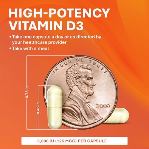Rugby Vitamina D3 5,000 IU (125 mcg) - Suplemento Dietético para Huesos, Dientes y Salud Inmunológica, 100 Cápsulas - imagen 4