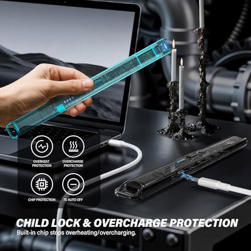 Encendedores Eléctricos KTEBO® 2 Piezas - Ligeros de Plasma Recargables USB de 7.4 Pulgadas, a Prueba de Viento para Velas Aromáticas, Parrilla y - imagen 2
