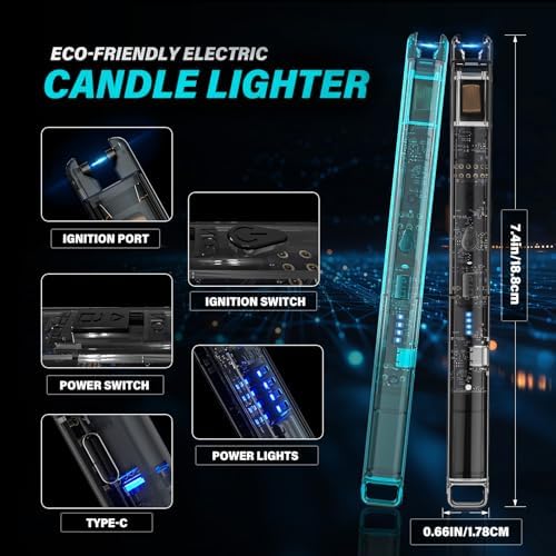 Encendedores Eléctricos KTEBO® 2 Piezas - Ligeros de Plasma Recargables USB de 7.4 Pulgadas, a Prueba de Viento para Velas Aromáticas, Parrilla y - imagen 3
