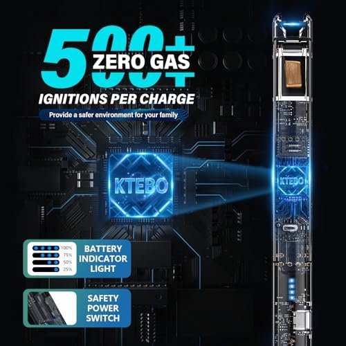 Encendedores Eléctricos KTEBO® 2 Piezas - Ligeros de Plasma Recargables USB de 7.4 Pulgadas, a Prueba de Viento para Velas Aromáticas, Parrilla y - imagen 4