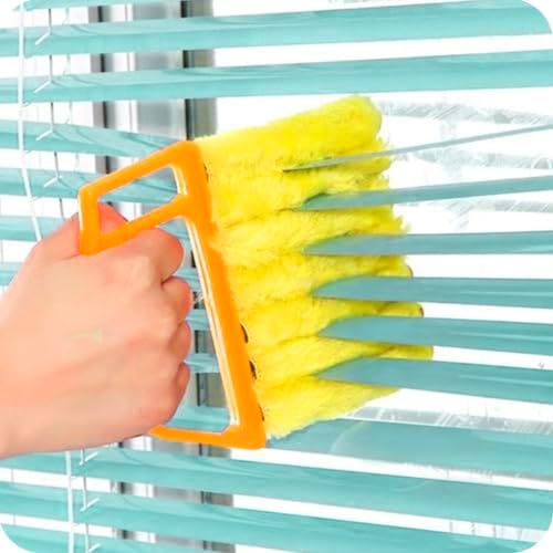 Herramienta Limpiadora de Persianas, Cepillo Mini para Persianas, Cepillo de Polvo para Persianas Venecianas, Amarillo S7 - imagen 1