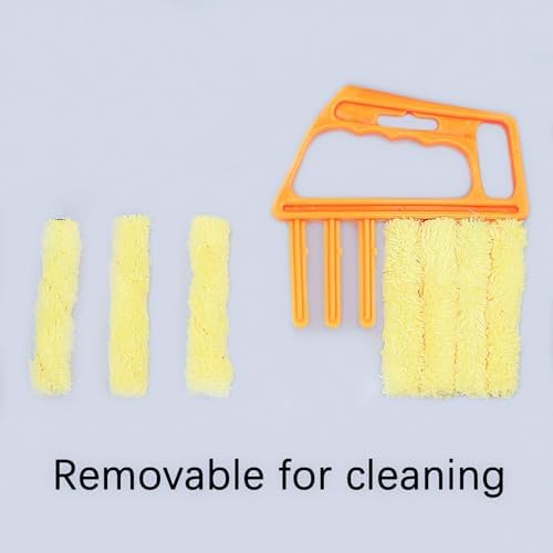 Herramienta Limpiadora de Persianas, Cepillo Mini para Persianas, Cepillo de Polvo para Persianas Venecianas, Amarillo S7 - imagen 2