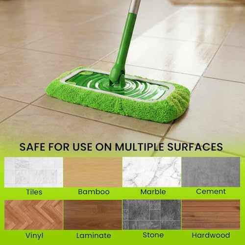 Paños de Microfibra Reutilizables 2 en 1 Compatibles con Swiffer Sweeper para Mopa Húmeda y Seca, 4 Piezas, Verde, Recargas Lavables para Todo Tipo - imagen 5