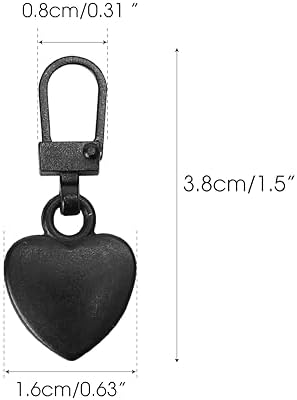 20 Piezas de Tiradores de Cremallera Multicolor en Forma de Corazón, Repuestos de Metal Decorativos para Maletas, Bolsos, Mochilas y Ropa - imagen 2