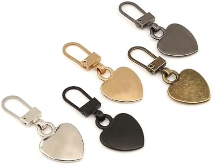 20 Piezas de Tiradores de Cremallera Multicolor en Forma de Corazón, Repuestos de Metal Decorativos para Maletas, Bolsos, Mochilas y Ropa - imagen 3