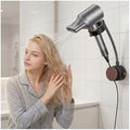 Soporte de Secadora de Pelo CTESNE【Rotación 360° y Sin Instalación】Montaje en Pared, Altura Ajustable, Ventosa, Sin Daños, con Almacenamiento de - imagen 1