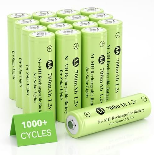 Baterías Recargables AA JinniuX de 16 Piezas Ni-Mh 1.2V 700mAh para Luces Solares de Jardín y Paisajismo - imagen 1