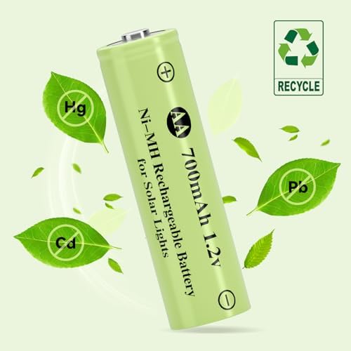 Baterías Recargables AA JinniuX de 16 Piezas Ni-Mh 1.2V 700mAh para Luces Solares de Jardín y Paisajismo - imagen 6