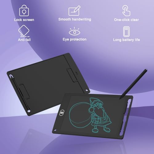 Tableta de Escritura LCD TIQUS de 8.5 Pulgadas - Paquete de 2, Lista de Verificación para Oficina, Cocina y Comunicación para Sordos [Negro] - imagen 2
