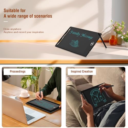 Tableta de Escritura LCD TIQUS de 8.5 Pulgadas - Paquete de 2, Lista de Verificación para Oficina, Cocina y Comunicación para Sordos [Negro] - imagen 7