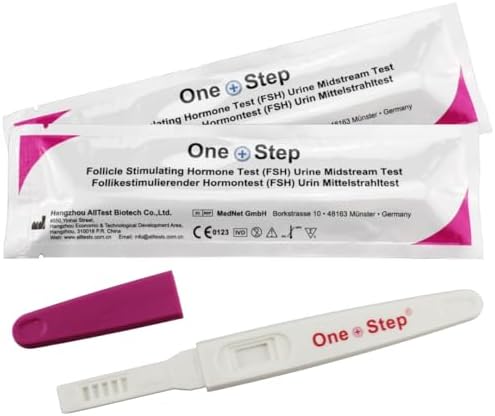 Prueba de Fertilidad Femenina One Step, Paquete de 2 Pruebas, Kit de Prueba de FSH en Orina para Perimenopausia y Menopausia - imagen 1