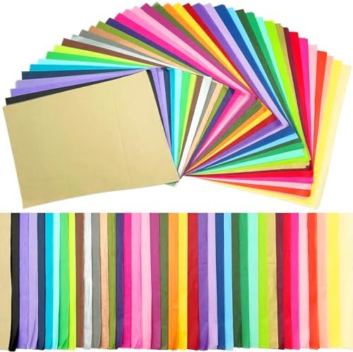 400 Hojas de Papel de Seda Colorido 12 x 8.4 - Paquete a Granel para Regalos y Manualidades - imagen 1