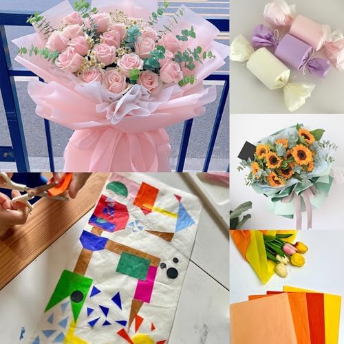 400 Hojas de Papel de Seda Colorido 12 x 8.4 - Paquete a Granel para Regalos y Manualidades - imagen 4