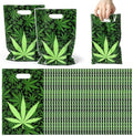 Bolsas de Fiesta Selorin de 50 Piezas con Hojas de Marihuana Verdes, Bolsas de Regalo para Adultos Fumadores, Suministros para Cumpleaños 420 - imagen 1