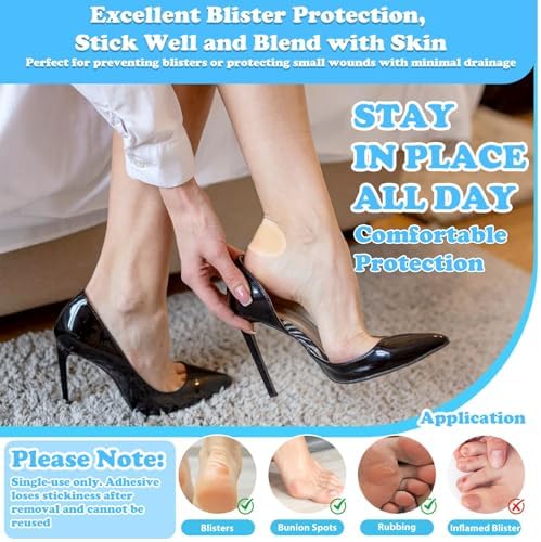 60 Pzs de Vendajes Hidrocoloides para Ampollas, Almohadillas de Gel Impermeables para Pies, Dedos, Talones y Manos, Parches para Prevención de - imagen 3