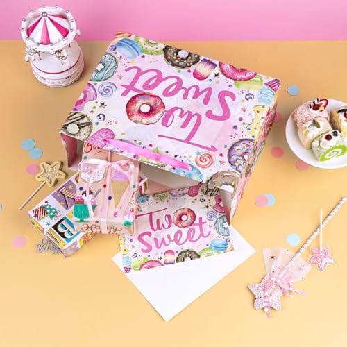 Bolsas de Regalo WRAPAHOLIC de 13 para Cumpleaños de 2 Años - Diseño de Donas Rosadas con Papel de Seda y Tarjeta, Suministros para Niñas y Baby - imagen 7