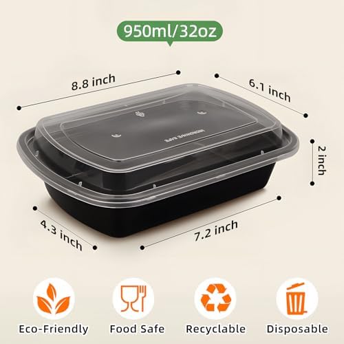 Contenedores KETWOD con tapa, a prueba de fugas, para almacenamiento de alimentos, aptos para microondas/congelador/lavavajillas, 2.4 lb, - imagen 3