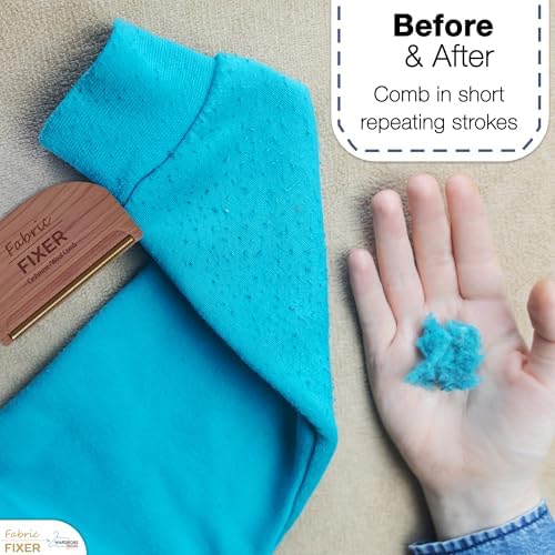 Peine Quitapelusas de Cachemira con Mango de Madera de Cedro - Peine para Suéteres y Eliminador de Pilling para Ropa Delicada, Telas, Muebles y - imagen 2