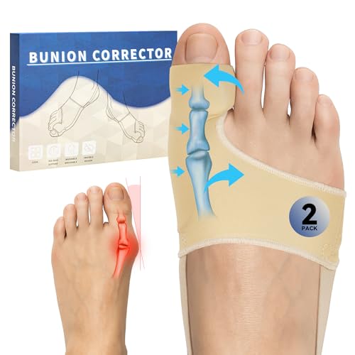 CHJOD 2 PZS Corrector de Juanetes para Mujeres y Hombres - Enderezador de Dedo Gordo con Splint y Almohadillas, Soporte Cómodo para Alivio de Dolor - imagen 1