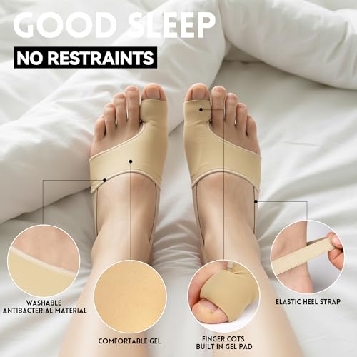 CHJOD 2 PZS Corrector de Juanetes para Mujeres y Hombres - Enderezador de Dedo Gordo con Splint y Almohadillas, Soporte Cómodo para Alivio de Dolor - imagen 2