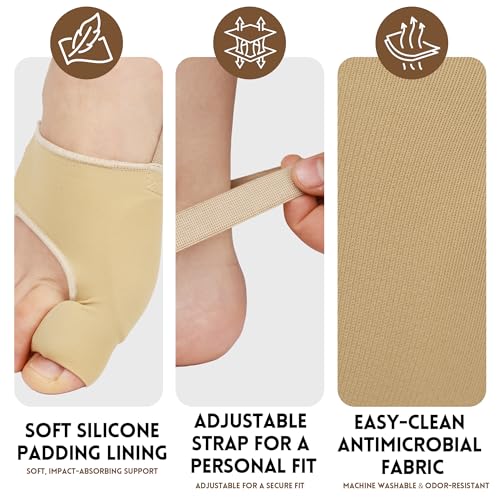 CHJOD 2 PZS Corrector de Juanetes para Mujeres y Hombres - Enderezador de Dedo Gordo con Splint y Almohadillas, Soporte Cómodo para Alivio de Dolor - imagen 6