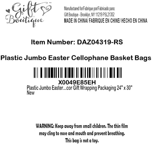 Paquete de 10 Bolsas de Celofán Grandes para Pascua, 24 x 30 Pulgadas, con Impresión de Huevos Coloridos y Cierres, Envoltura Plástica Jumbo para - imagen 8
