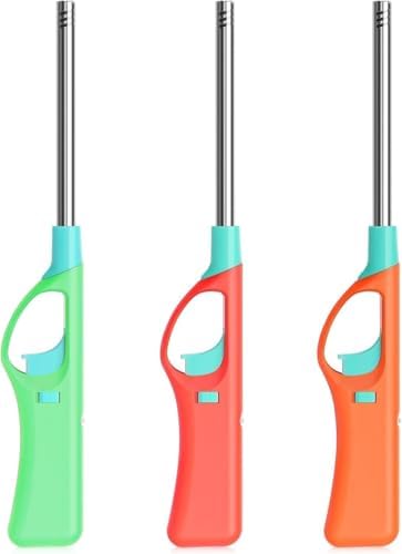 Encendedores de butano recargables, encendedores largos multipropósito para BBQ, pack de 3 (sin combustible de butano incluido) - imagen 1